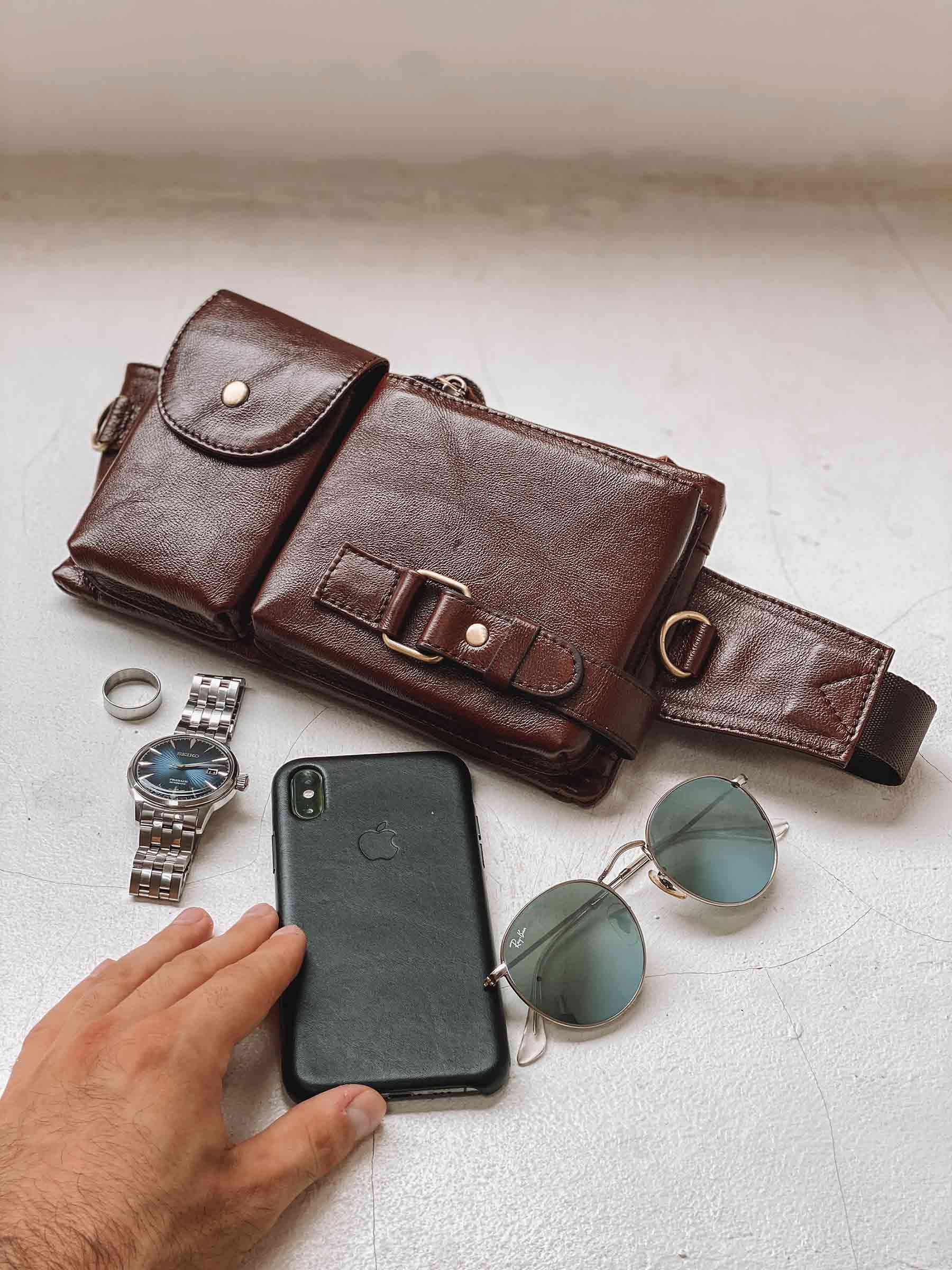 Leather Fanny Pack/ Waist Bag - Explorer [Brown] – Alexandre León