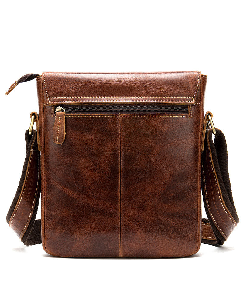 Leather Man Purse/ Mini Messenger Bag - Roy [Coffee Brown] – Alexandre León