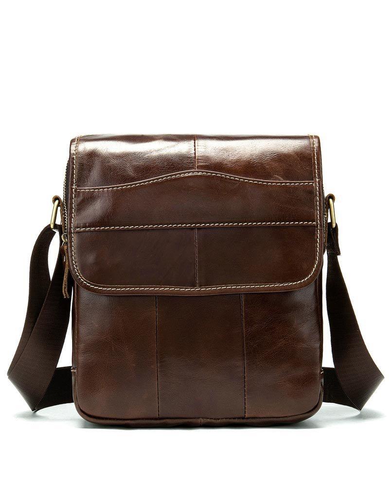 Leather Crossbody Bag / Mini Messenger Bag - Bentley [Coffee Brown ...