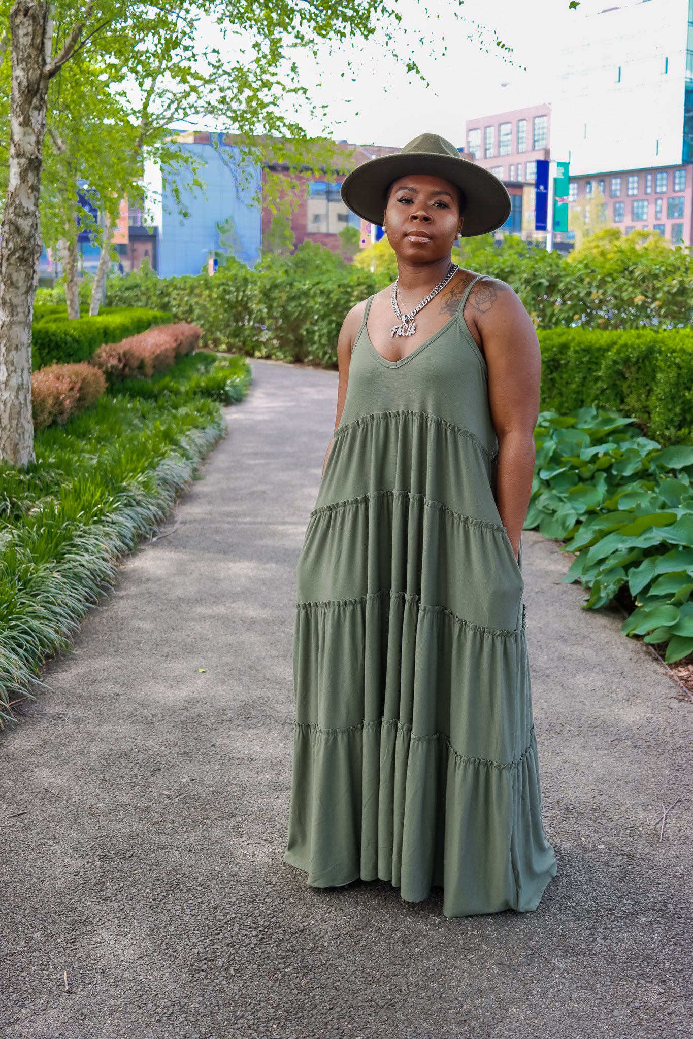 bambia tiered maxi dress