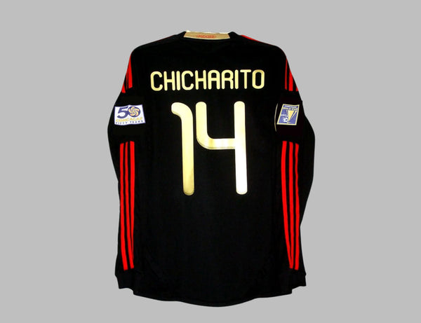 #AB Mexico Chicharito Jersey Men's XL 2012 Away 14 Black Red Gold V-Neck  Soccer 