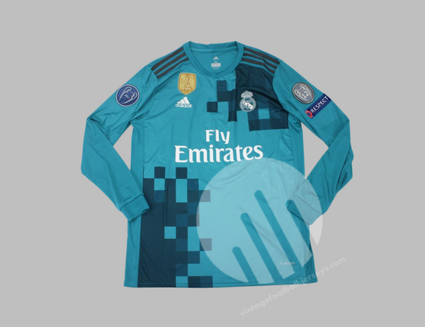 Players Tribune Real Madrid 2017 2018 Ronaldo 7 Away UCL Long Sleeve Shirt (Excellent) L