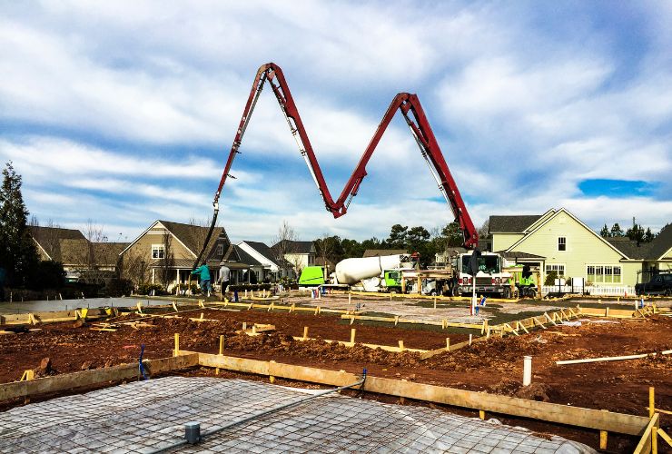 Concrete Pump Truck at work site