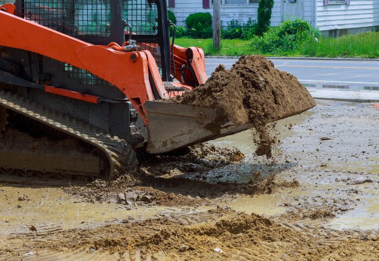 heaped capacity skid steer bucket example