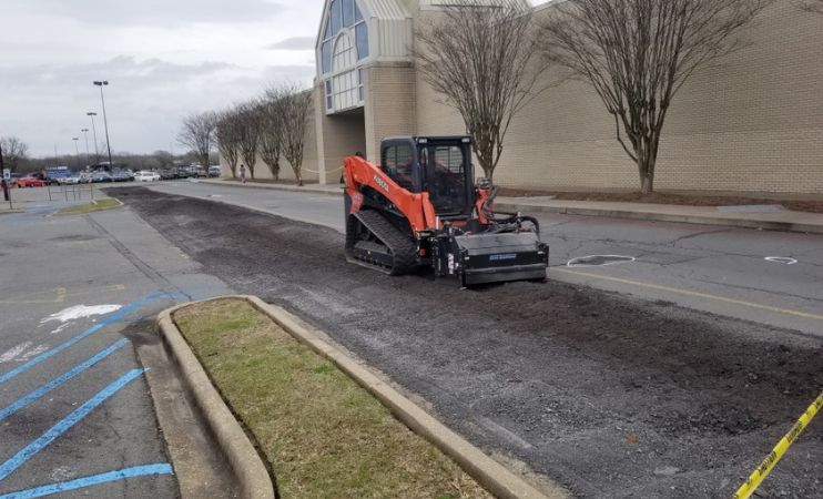 high flow cold planer on Kubota skid steer