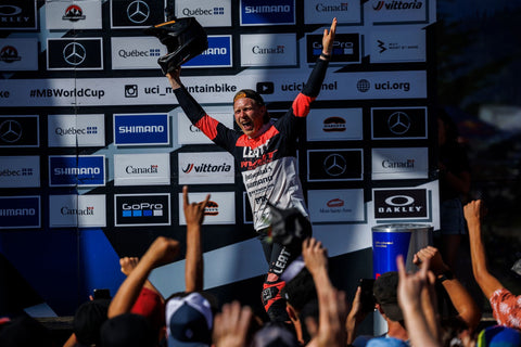 Bernard Kerr stands on the podium in Canada 