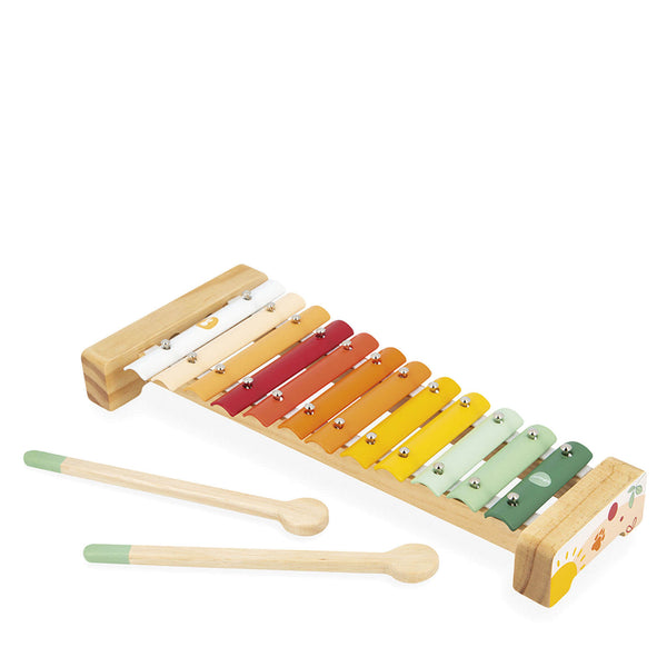 Table musicale Sunshine Janod J07616 - Jouet musical en bois - Xylophone,  Tambour et Cymbale