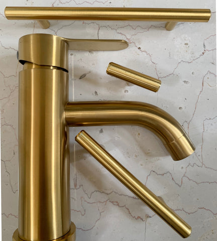 Diversa Brushed Brass finish and Amazing Force Gold finish