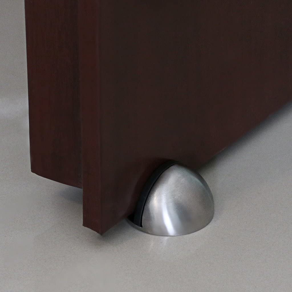 Satin Nickel Floor Mounted Door Stop Bumper