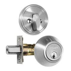 Dynasty Hardware Single Cylinder Deadbolt Satin Nickel