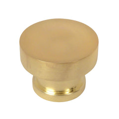 Round brushed brass cabinet knob