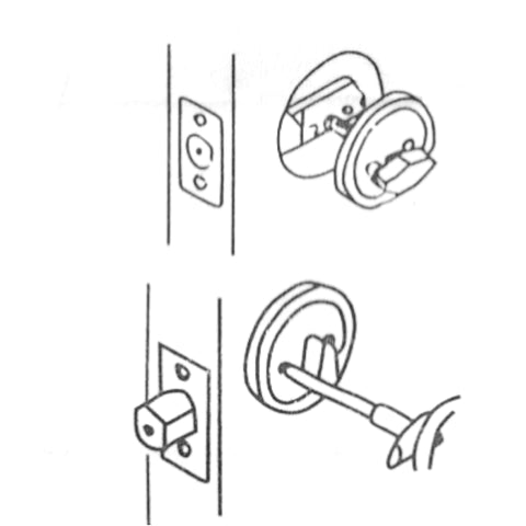 Install interior deadbolt turn-piece and rosette