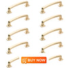 Diversa Brushed Gold Trinity 3-3/4" (96mm) Cabinet Drawer Pull - 10 PACK