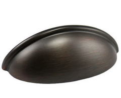 Cabinet cup pull in oil rubbed bronze