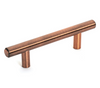 Antique copper bar pull with white background