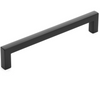 Diversa Square Edged Solid Cabinet bar pull in matte black finish for kitchen and bathroom drawers and cabinets