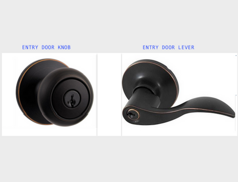 entry lever and a entry door knob - both requiring a key