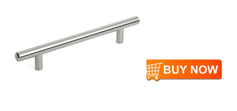 Measuring at 7-3/8” overall - these simple and elegant bar pulls are perfect for standard cabinet doors requiring medium pulls