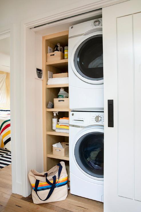 Closet converted into a laundry room