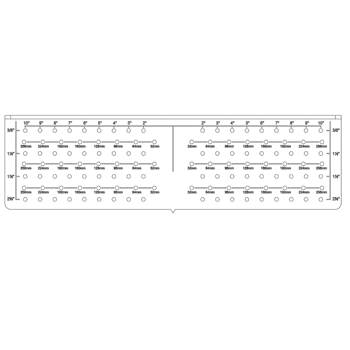 Long Cabinet Hardware Installation Template