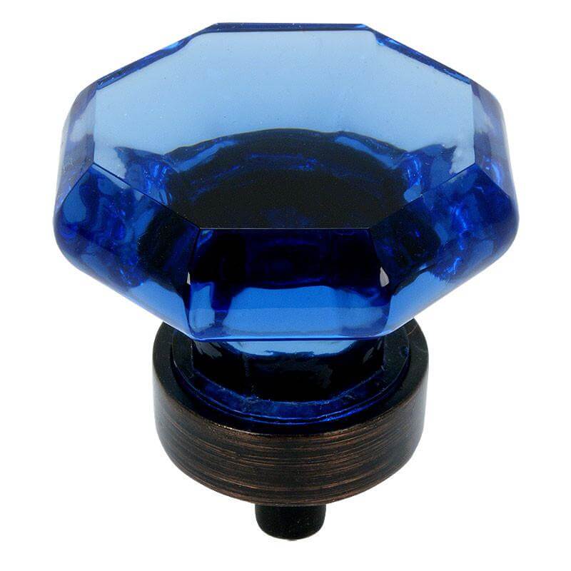 blue glass cabinet knobs and pulls