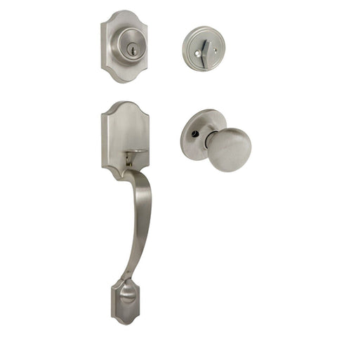 Designers Impressions Bedford Privacy Door Knob, Satin Nickel