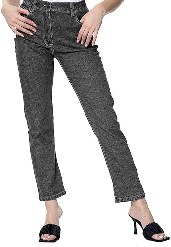 Women High Waist Straight Leg Jeans - SR222ST