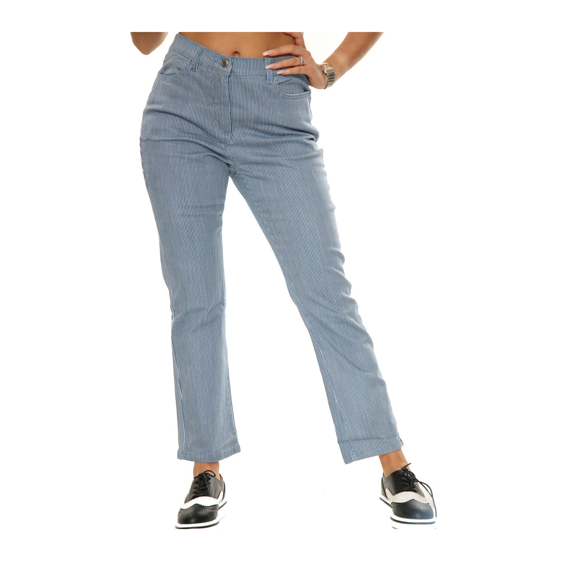 Women Striped Denim Jeans - SR207