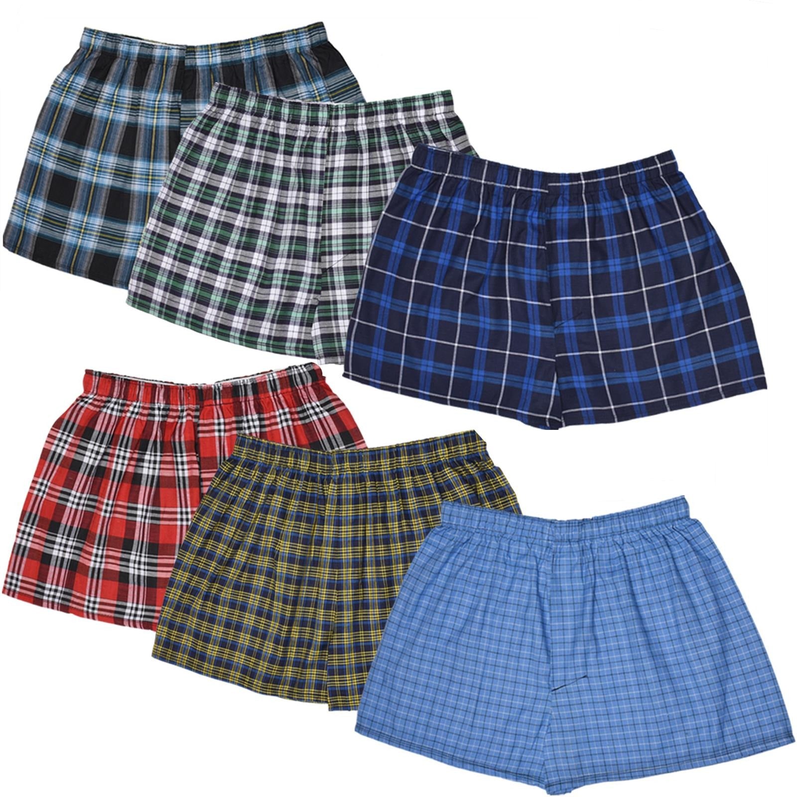 Mens 3 Pack Boxer Check Woven