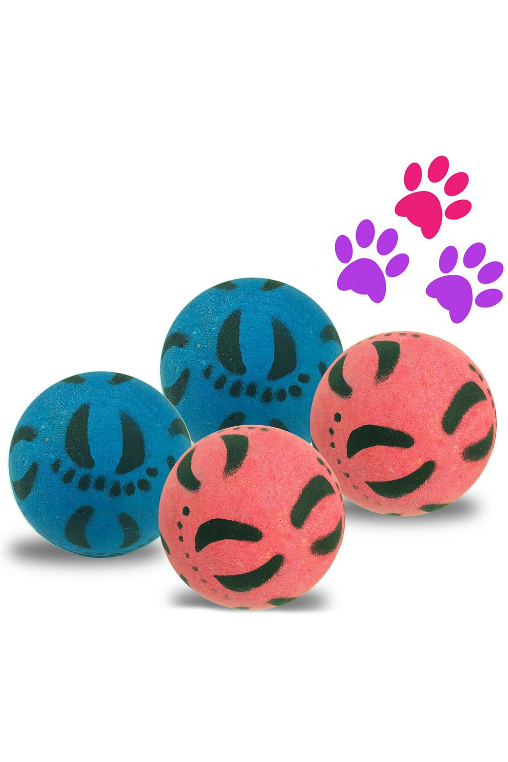 Bouncy Rubber Dog Balls - 4 Pieces