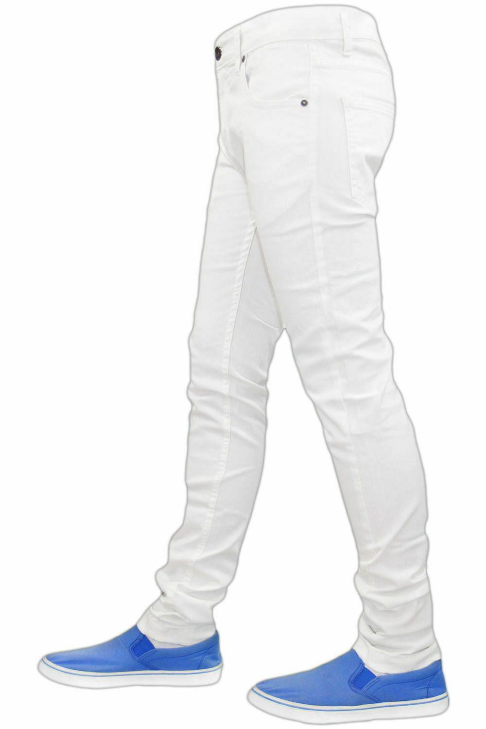 Mens White Super Skinny Jeans - TF021