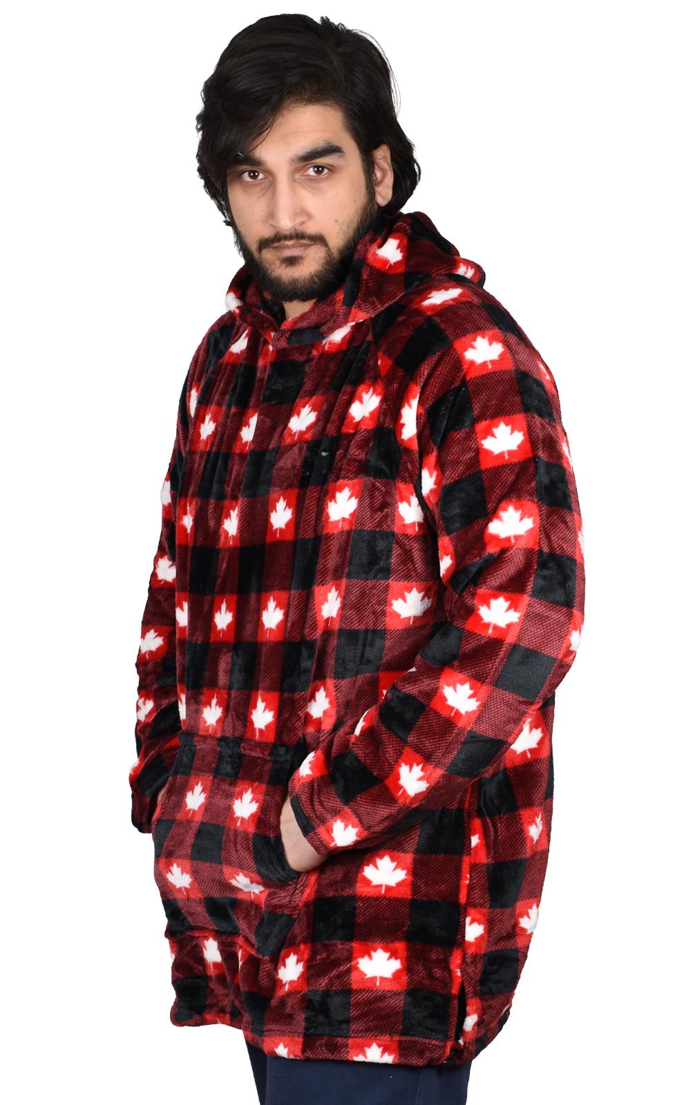 Blanket Oversized Hoodie Red - Leaf - Thin