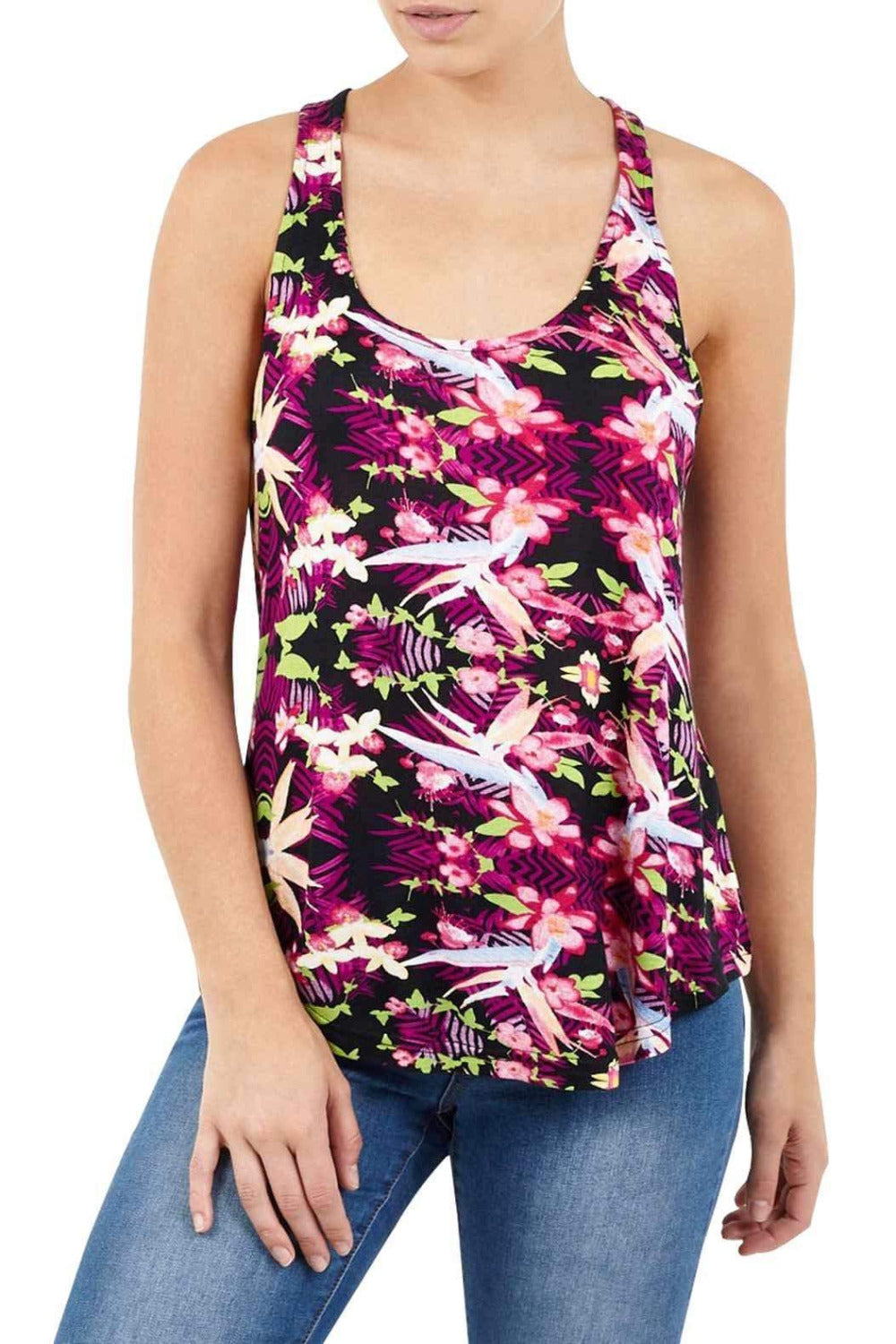 Women Printed Racerback Tank Top