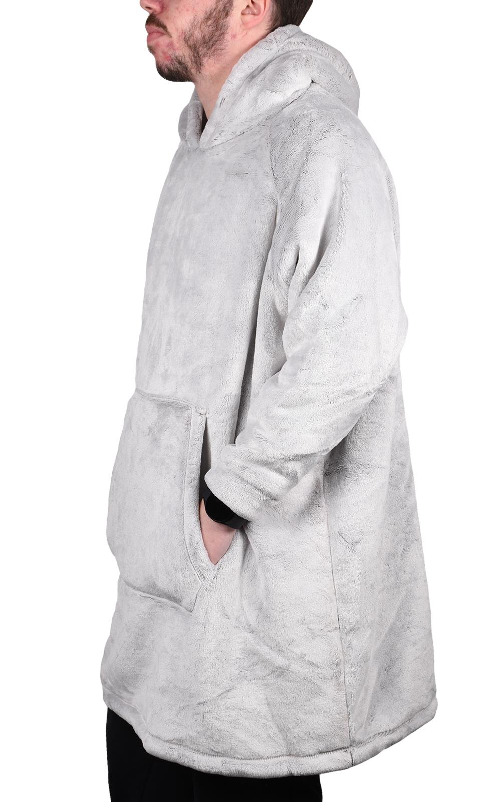 Blanket Hoodie Sherpa Fleece Light Weight Grey