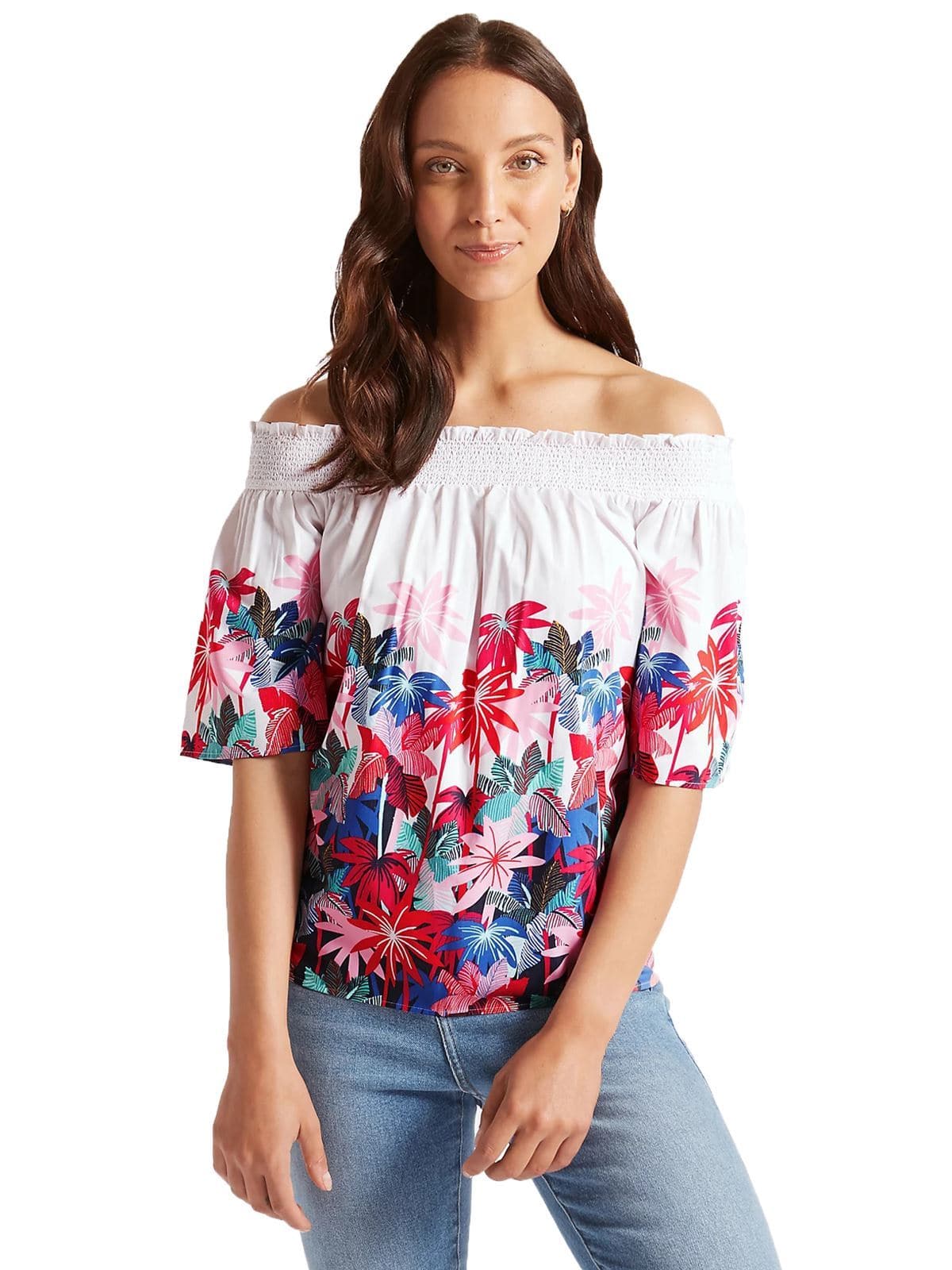 Women Off Shoulder Floral Top