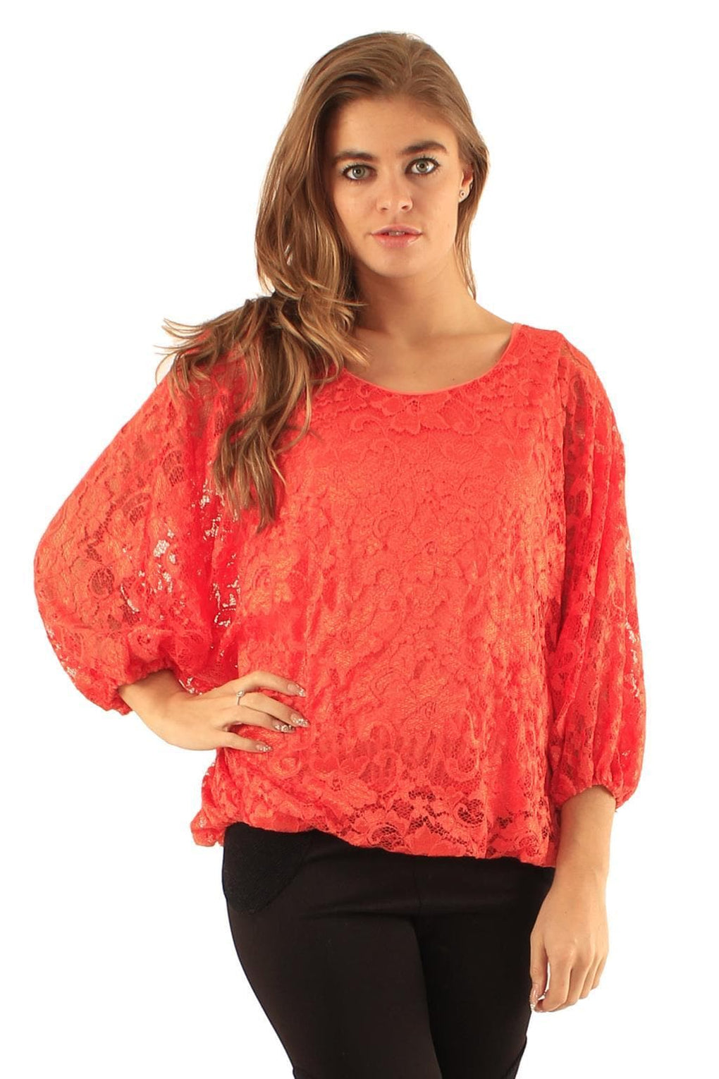 lace batwing top