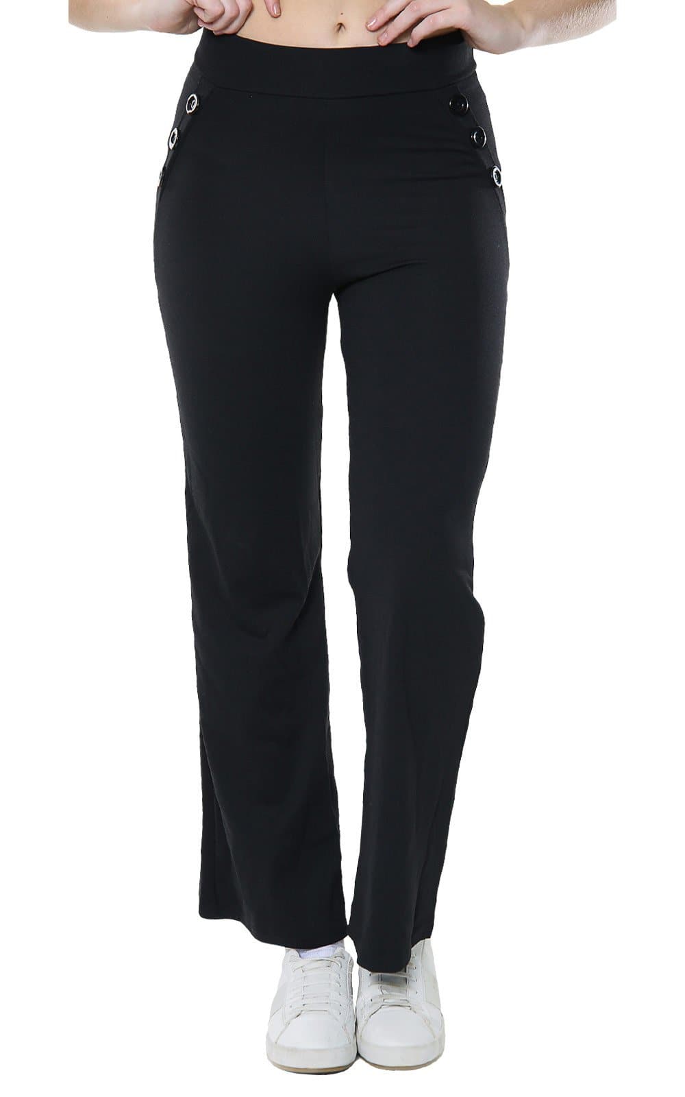 Elasticated Bootcut Trousers Flared Bottom