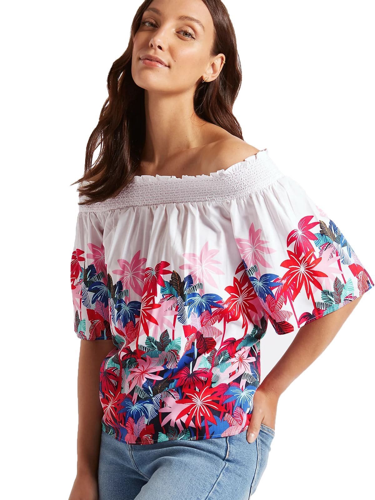 Women Off Shoulder Floral Top