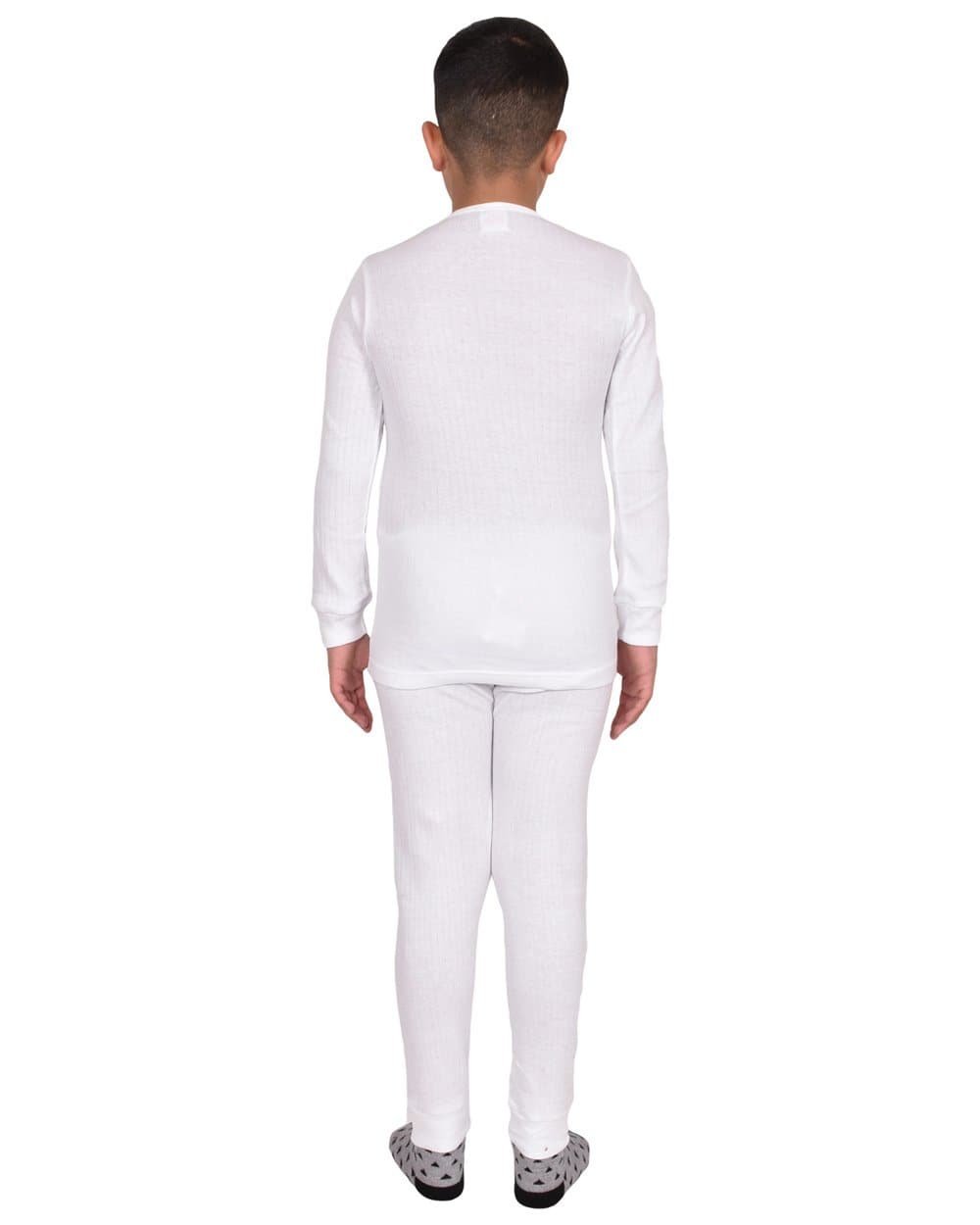 Kids Thermal Underwear Set Long Sleeve White