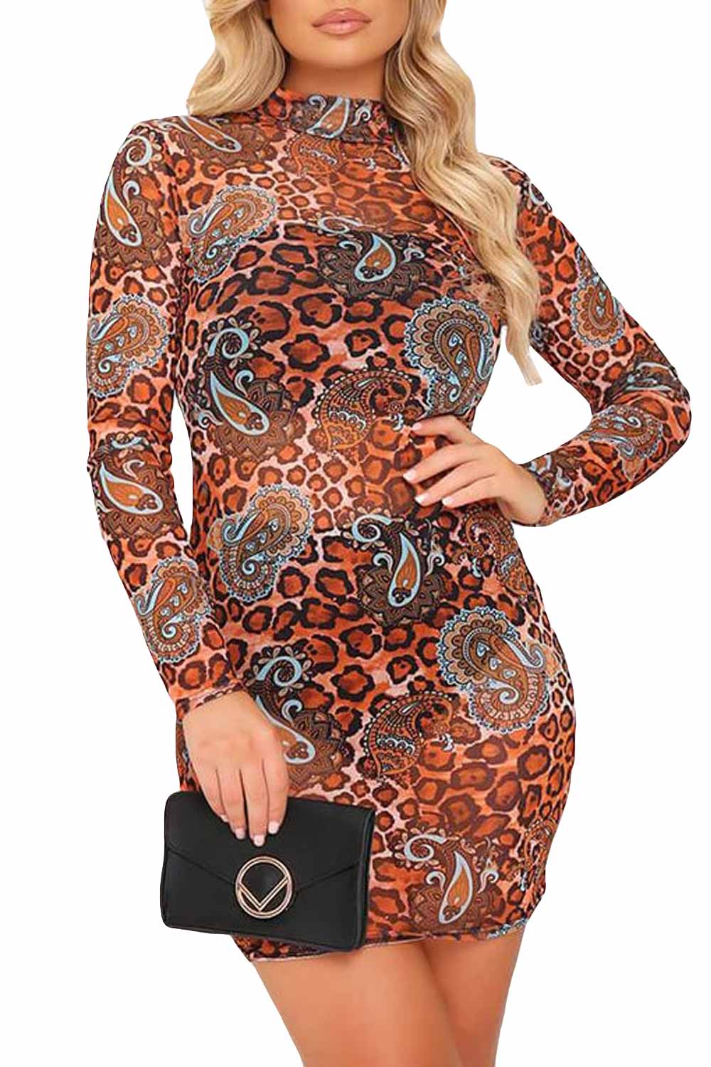 Leopard Print Bodycon Dress - UK6