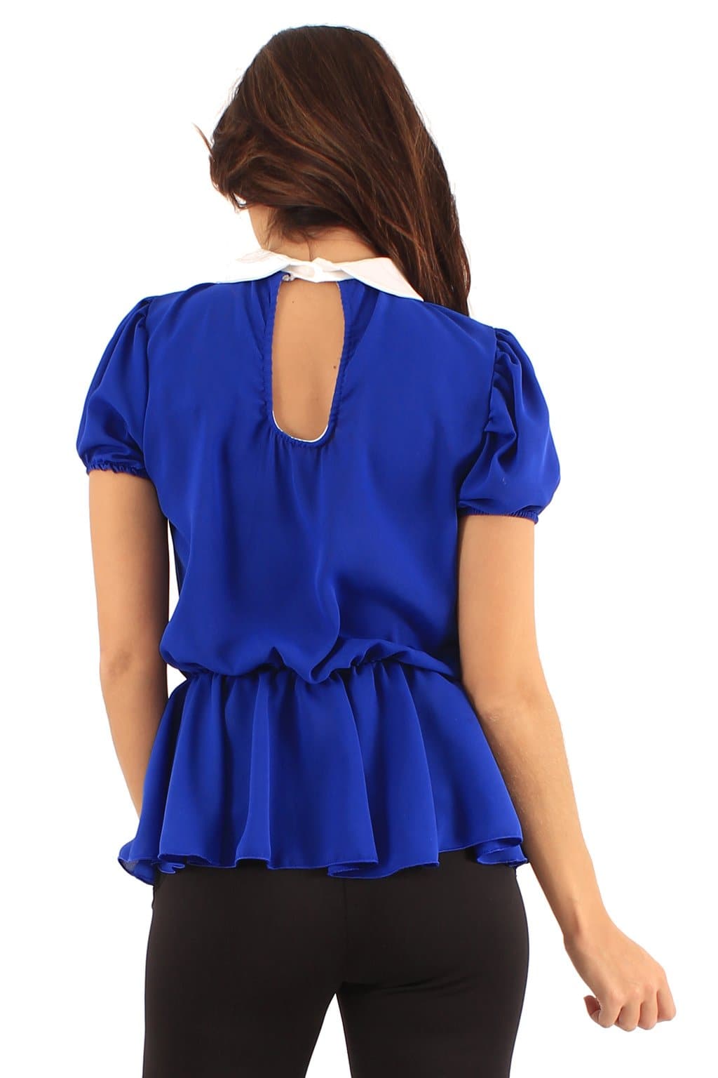 Ladies Collared Peplum Top