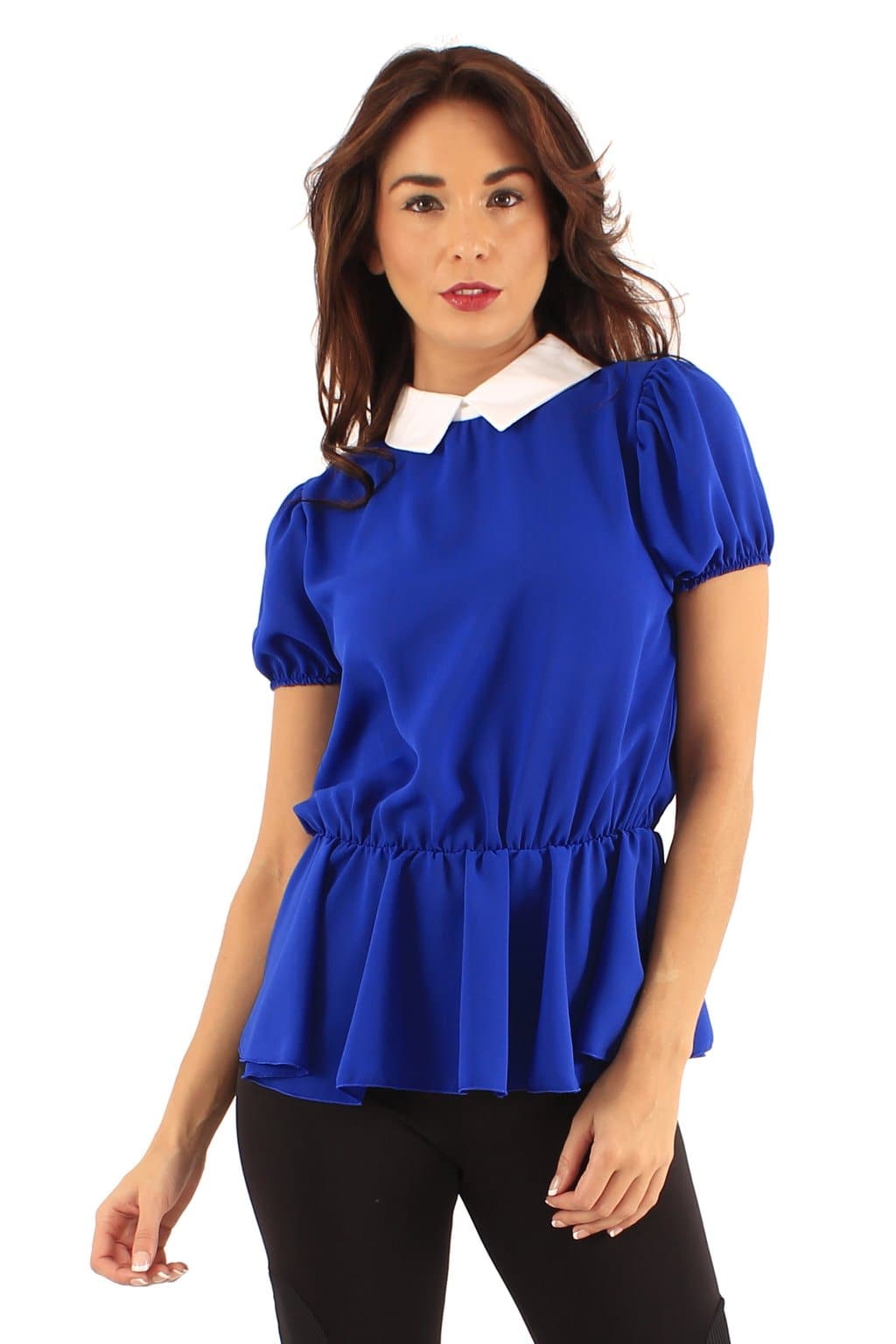 Ladies Collared Peplum Top