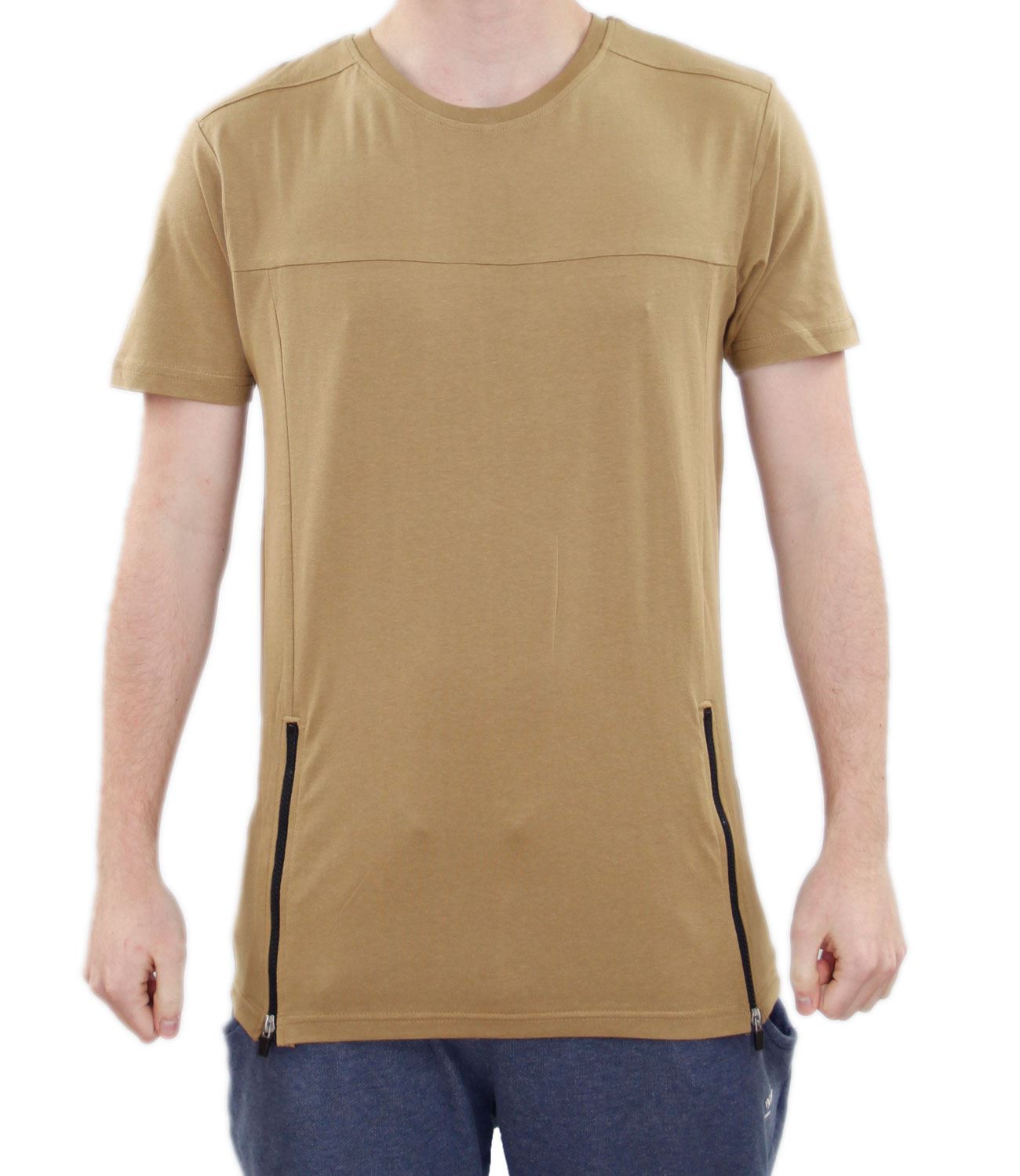 Mens Soft Velvet Crew Neck T-Shirt