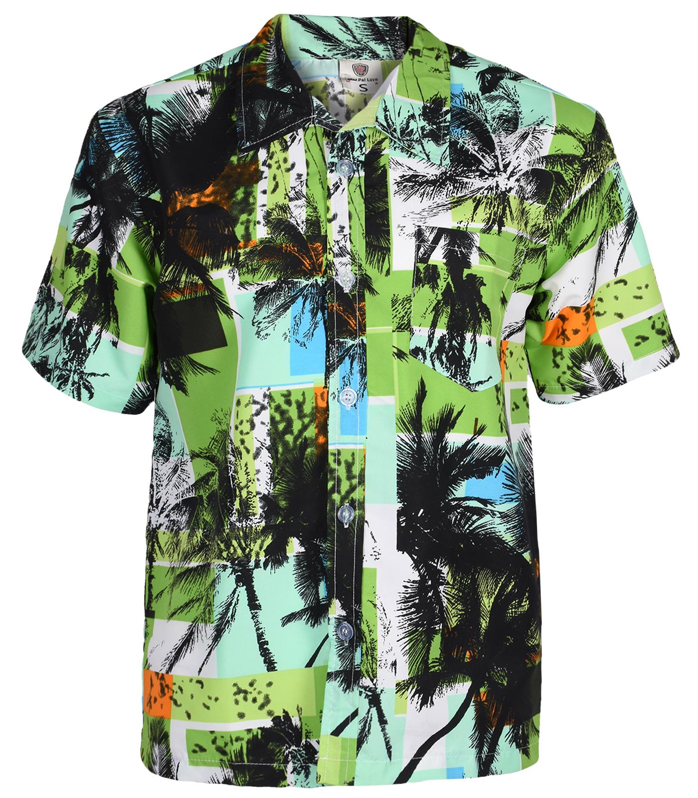 Mens Hawaiian Shirts Multi Green