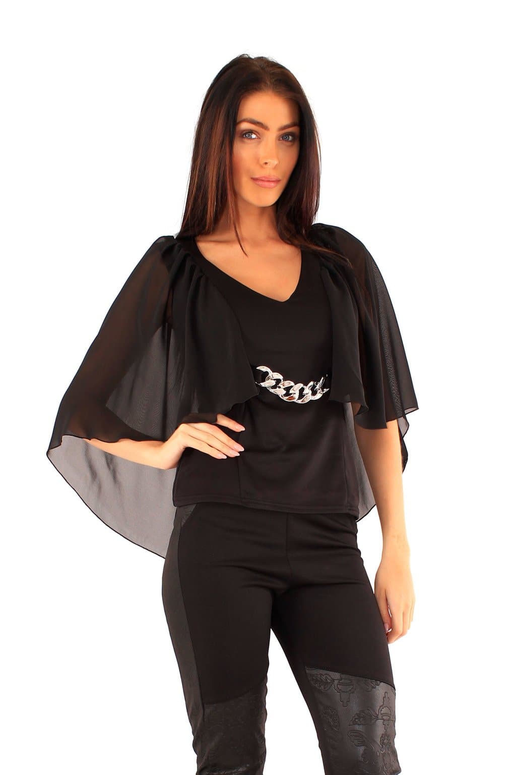 Ladies Batwing Chiffon Shirt