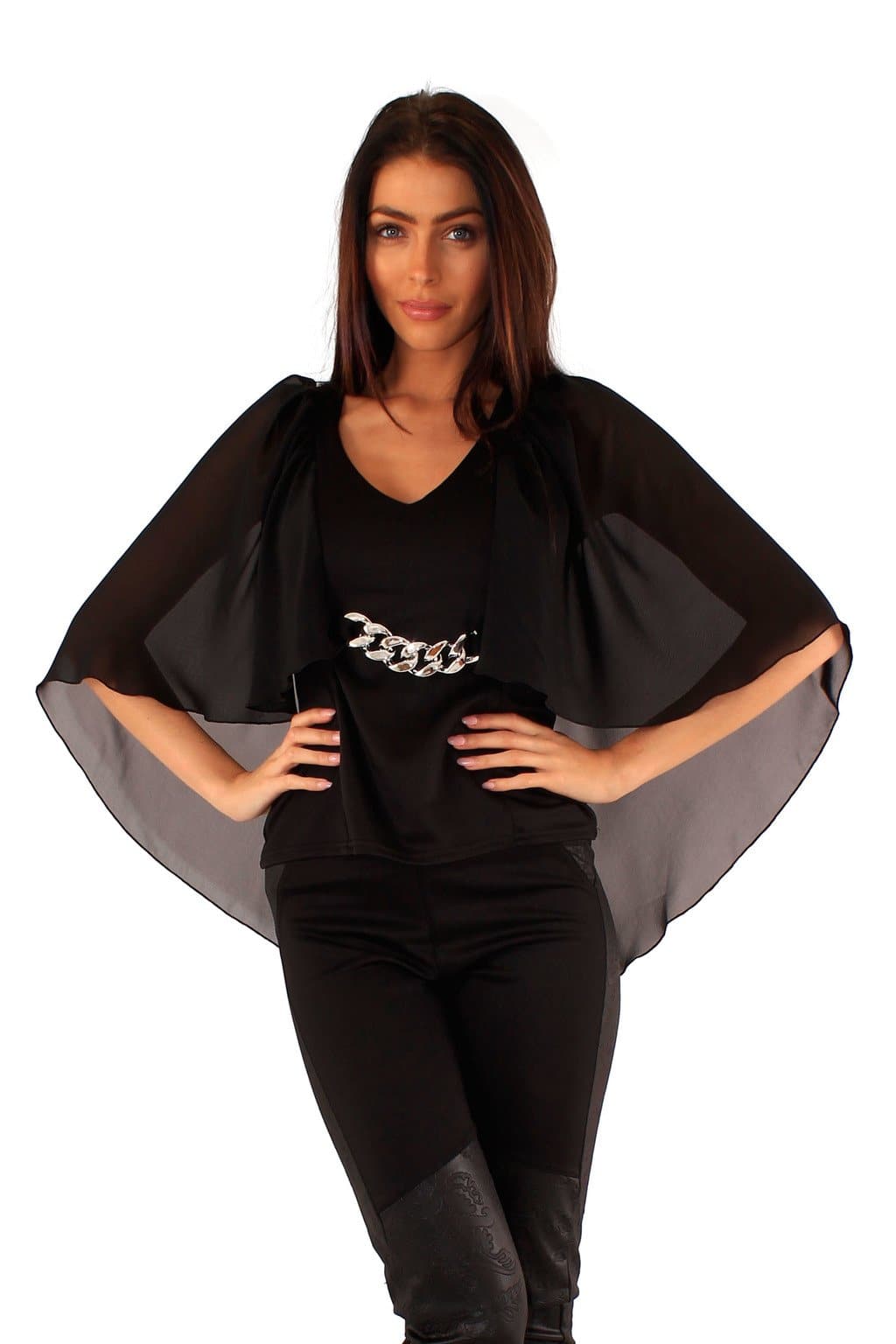 Ladies Batwing Chiffon Shirt