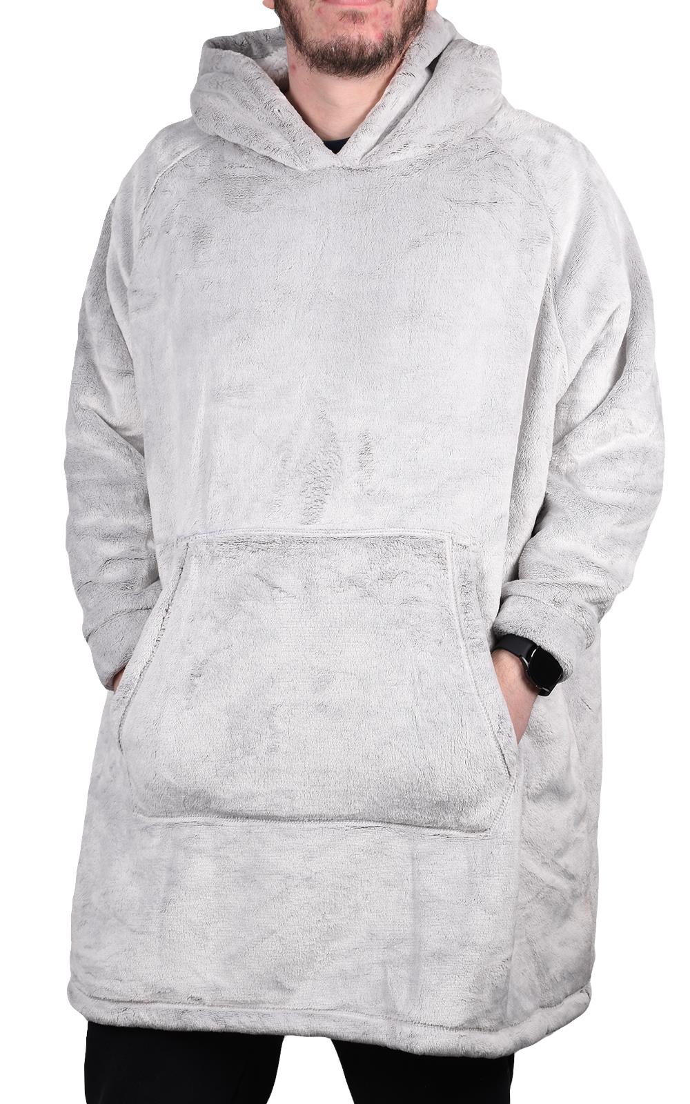 Image of Blanket Hoodie Sherpa Fleece Light Weight Grey
