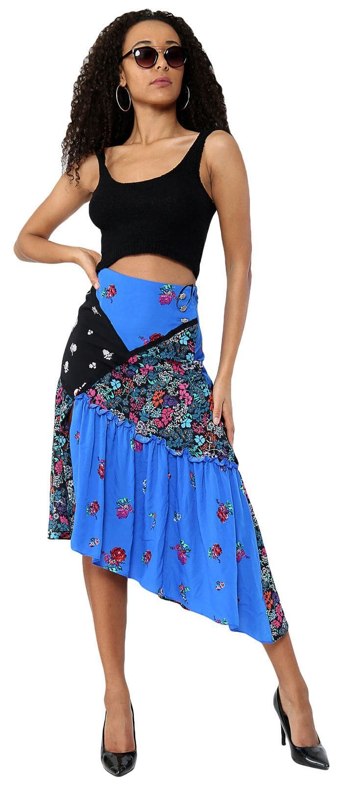 Women Floral Printed Frill Skirt