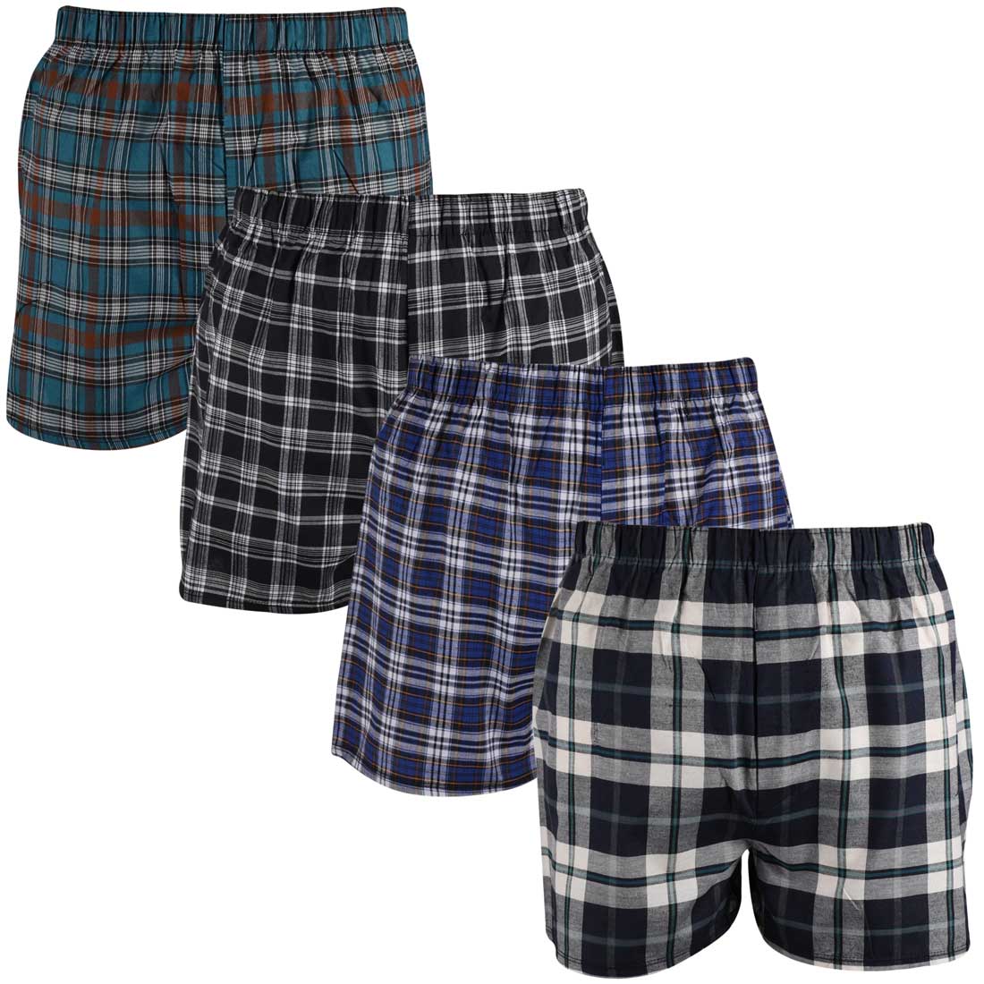 Assorted Men Woven Check Boxer - 4 Pack