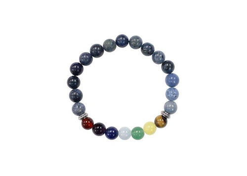 Chakra Dumortierite Bead Bracelet